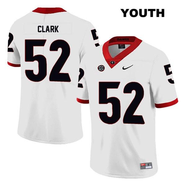 Georgia Bulldogs Youth Tyler Clark #52 NCAA Legend Authentic White Nike Stitched College Football Jersey FYG8656AM